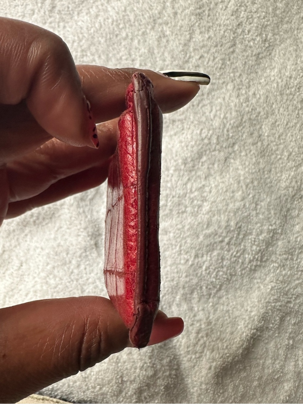 SOLD! Miu Miu Red Embossed Croc Leather Card Holder Wallet Authentic - Picture 10 of 11